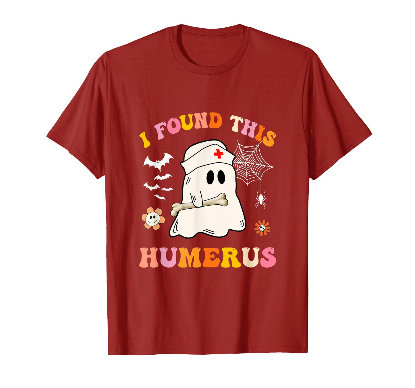 I Found This Humerus Groovy Ghost Nurse Halloween Costume T-Shirt