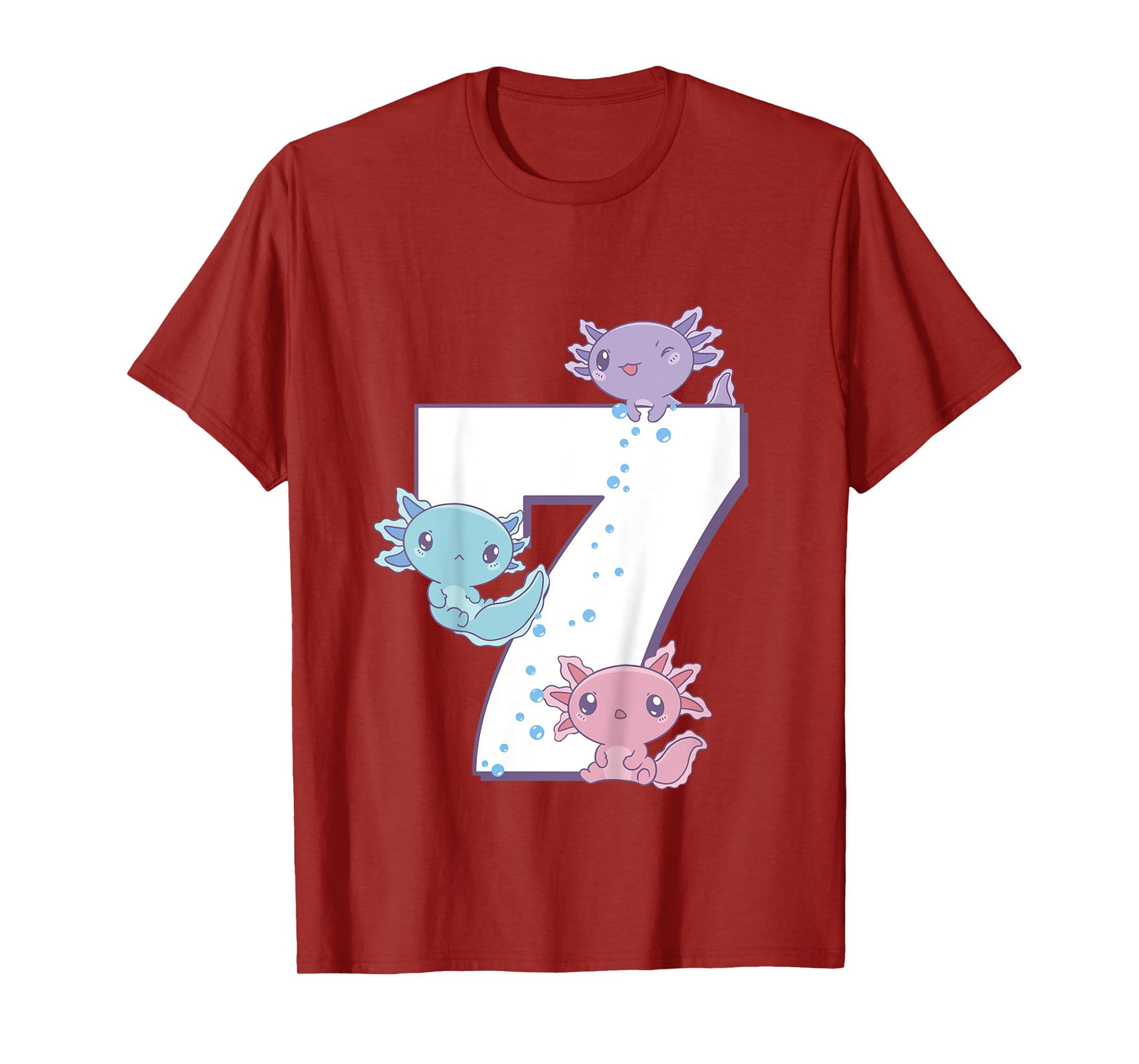 Axolotl 7th Birthday - I'm 7 Daughter Girl's Birthday Party T-Shirt