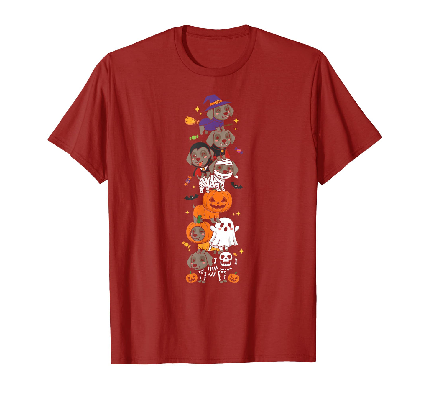 Weimaraner Witch Vampire Ghost Halloween Kids Mens Womens T-Shirt