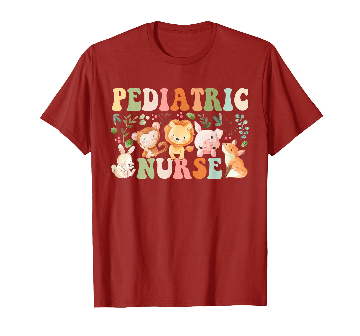 Pediatric Nurse Cute Zoo Animals PICU Registered Nurse T-Shirt