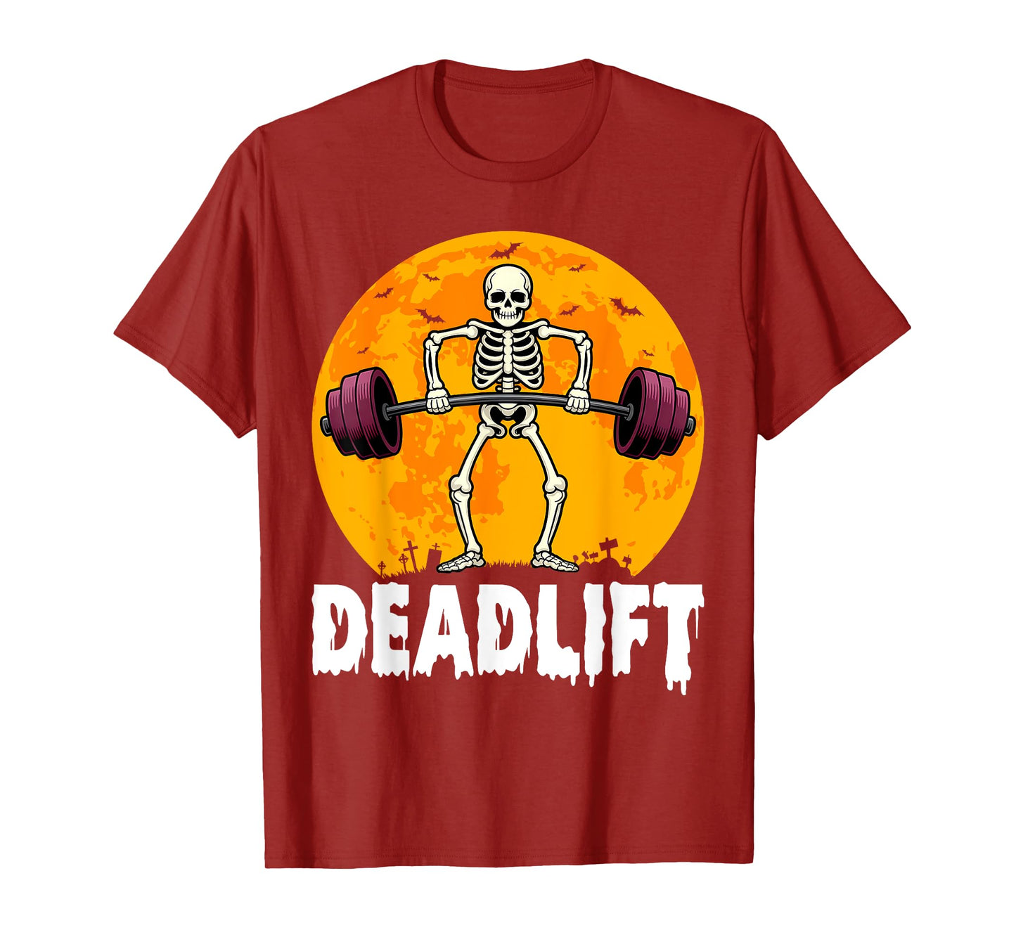 Deadlift Halloween Skeleton Weight Lifting Workout Gym Funny T-Shirt