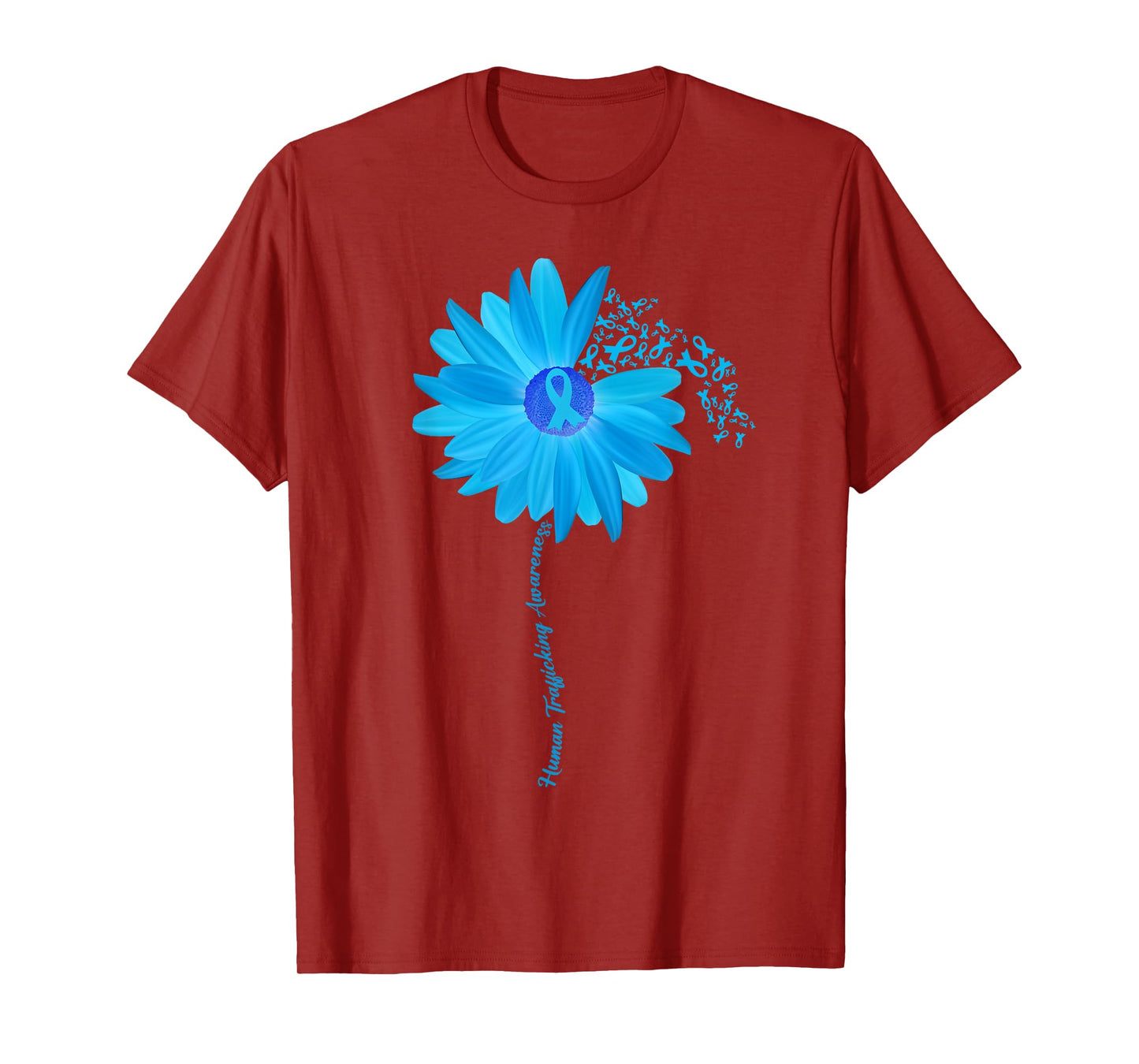 Sunflower Human Trafficking Awareness blue Ribbon T-Shirt