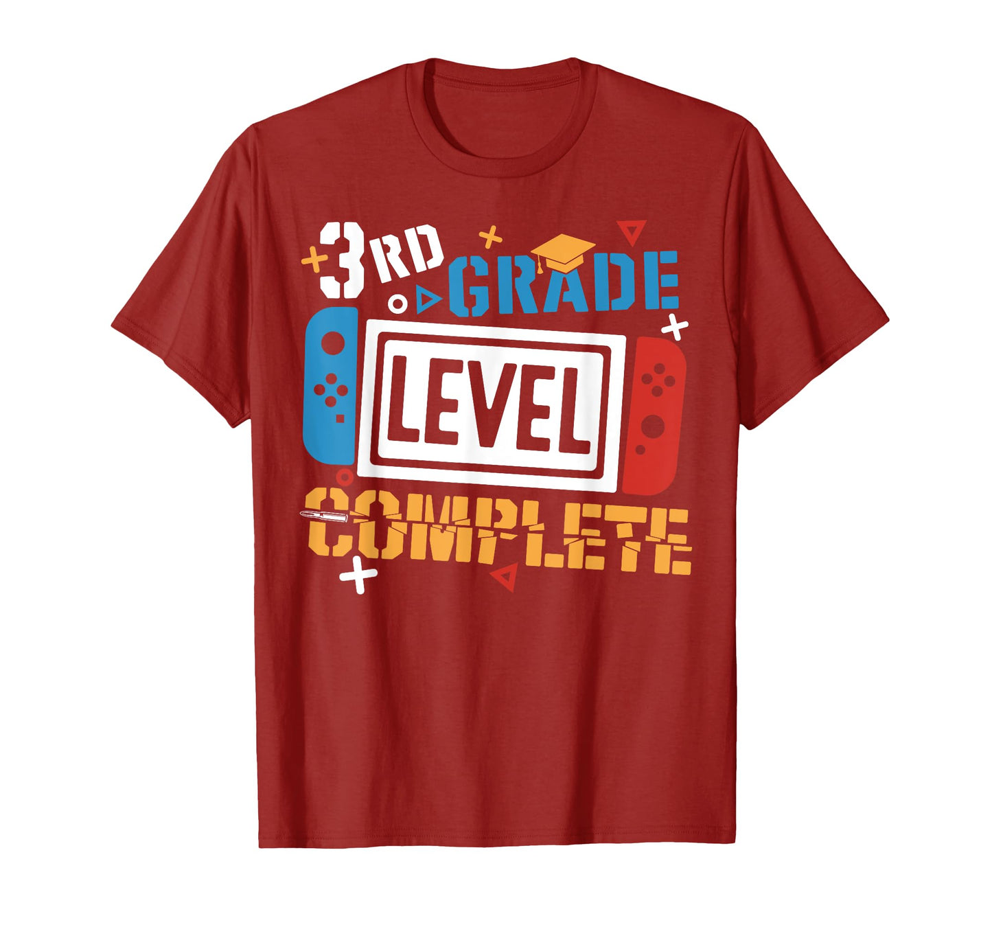 3rd Grade Level Complete Last Day Of School Gamer Boys Kids T-Shirt
