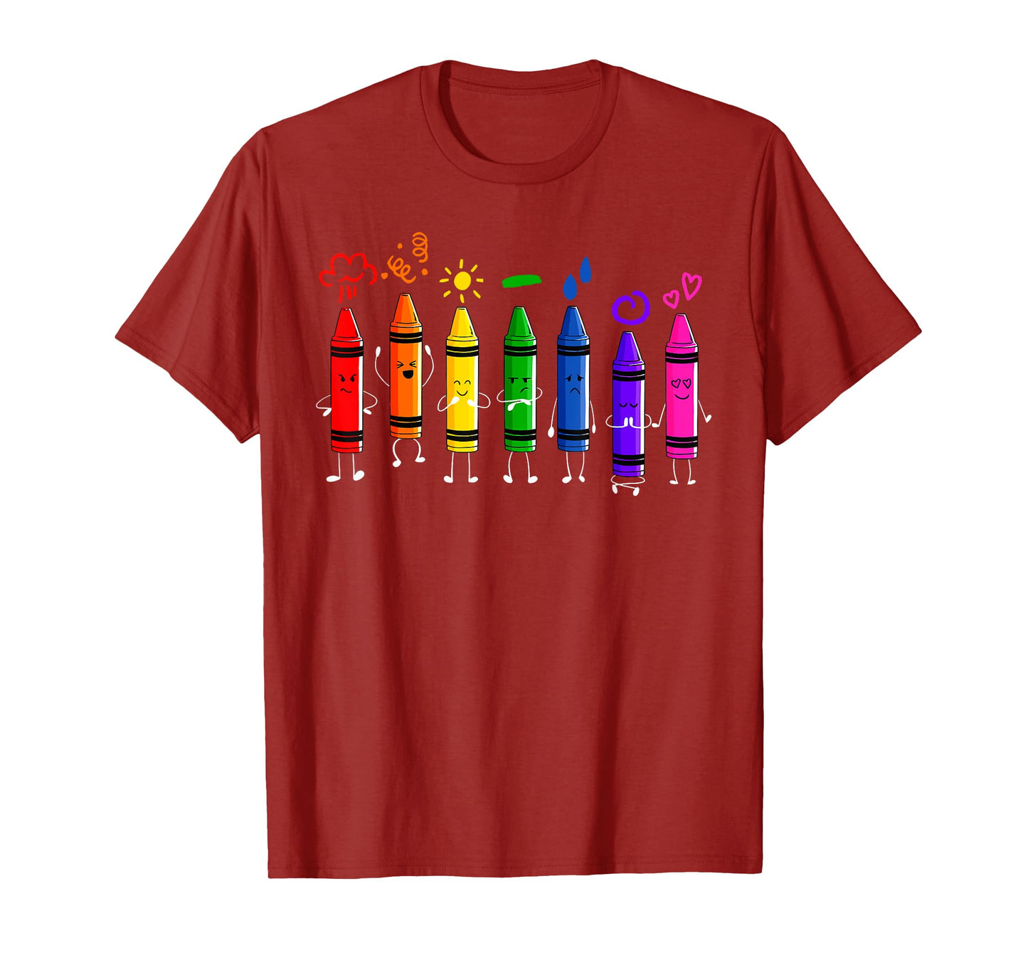Crayons Teacher Student First Day Of School Back To School T-Shirt