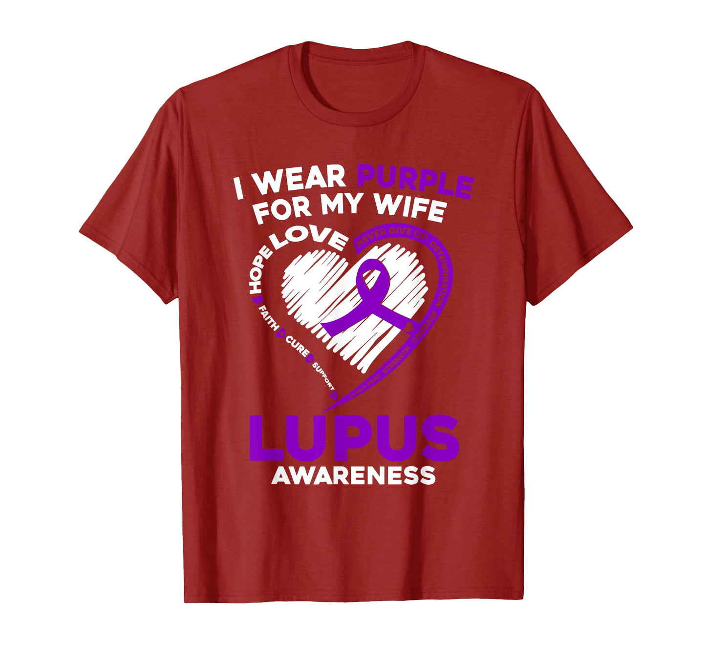Wear Purple For My Wife Lupus Awareness Purple Support T-Shirt