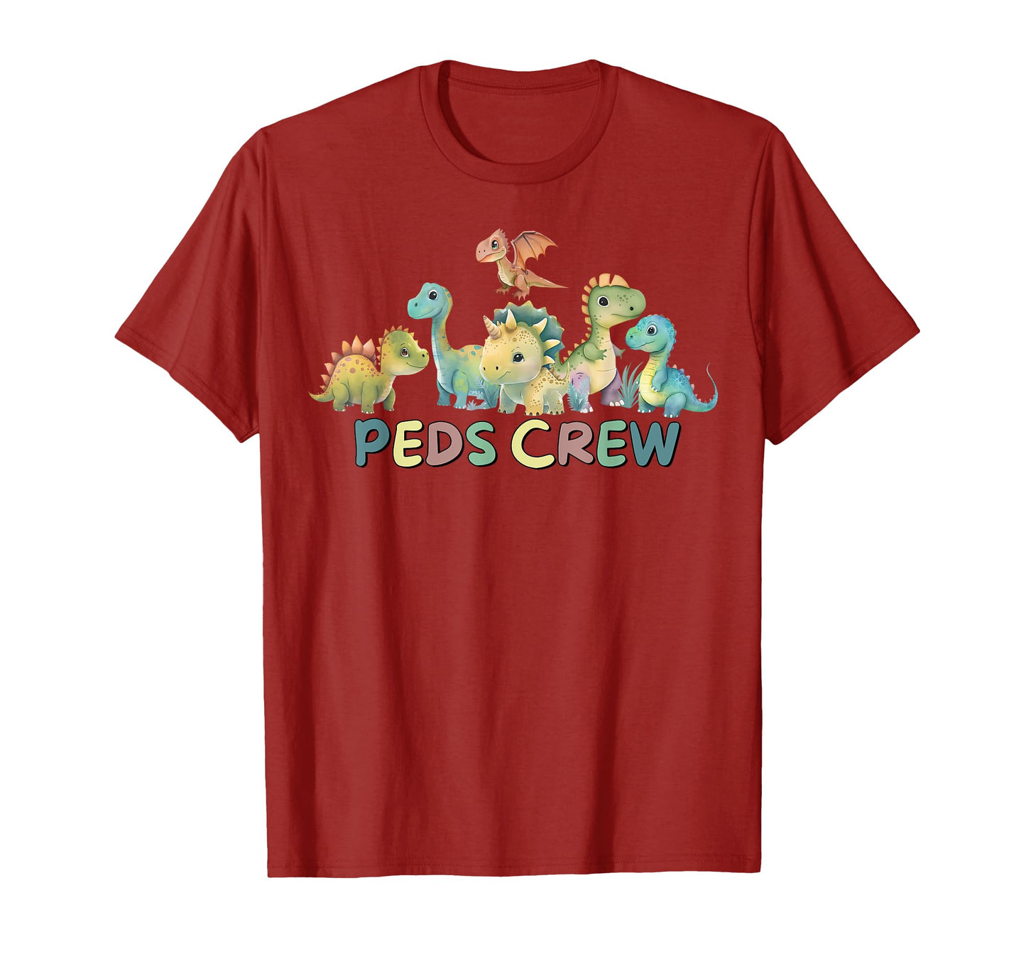 PEDS Crew Pediatric Nurse Appreciation Cute Dinosaurs T-Shirt