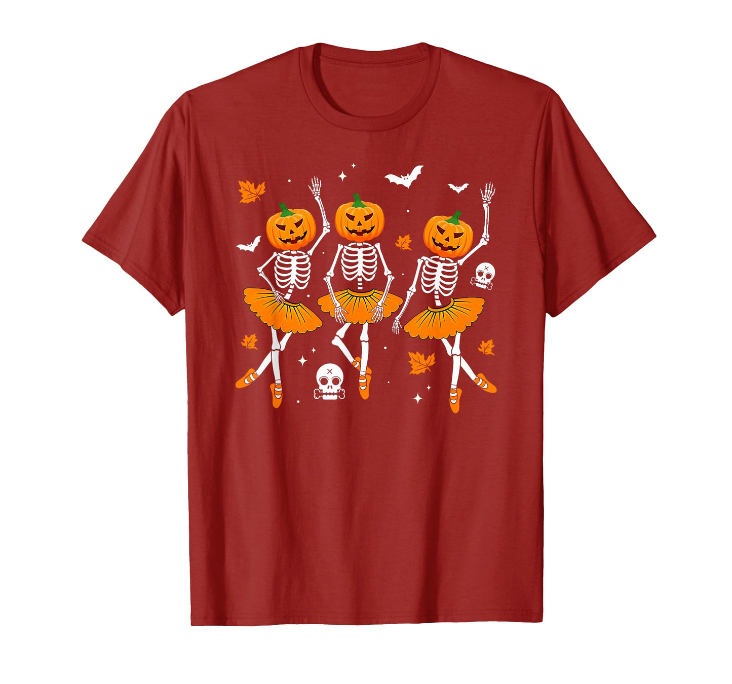 Ballet Dancing Skeleton Pumpkin Funny Dancer Halloween T-Shirt