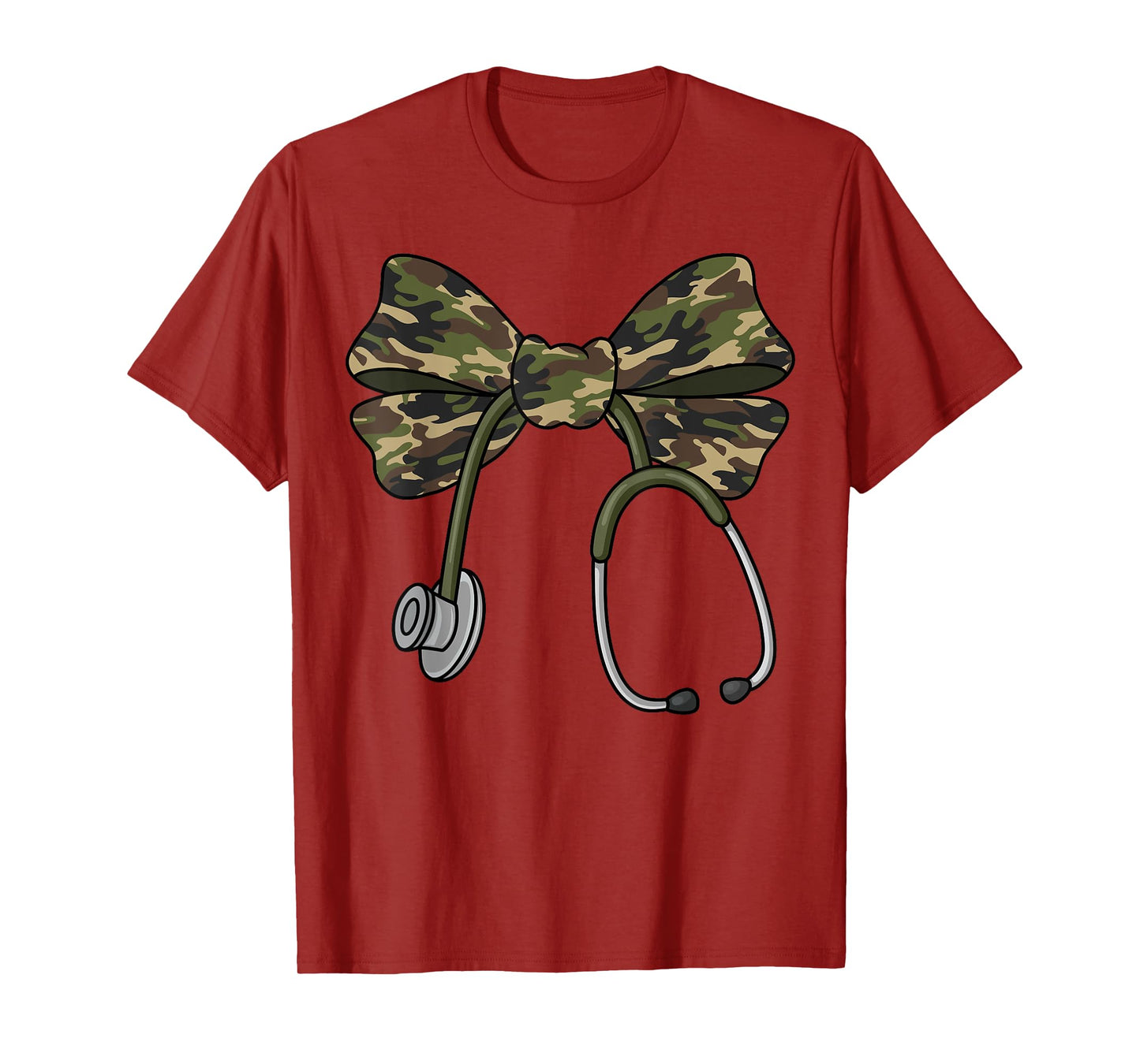 Camo Coquette Nurse Stethoscope Bow Camouflage Nurse T-Shirt