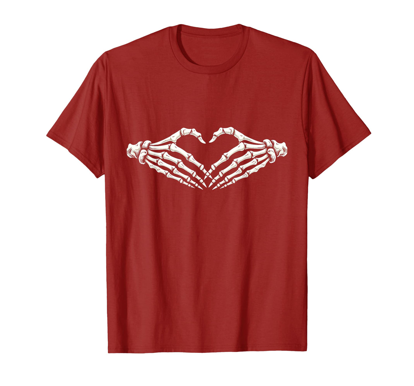 Skeleton Hands Heart Sign Retro Halloween Costume Women Girl T-Shirt