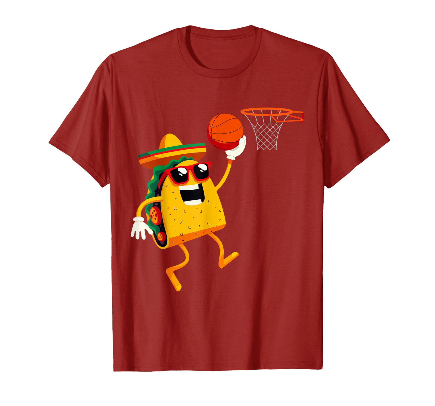 Taco Playing Basketball for Cinco de Mayo Celebration T-Shirt