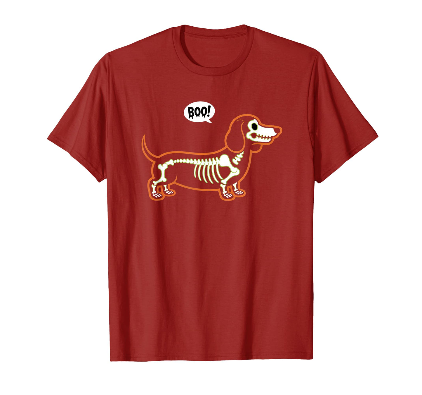 Funny Dachshund Halloween Wiener Dog Cute Doxie Skeleton Boo T-Shirt