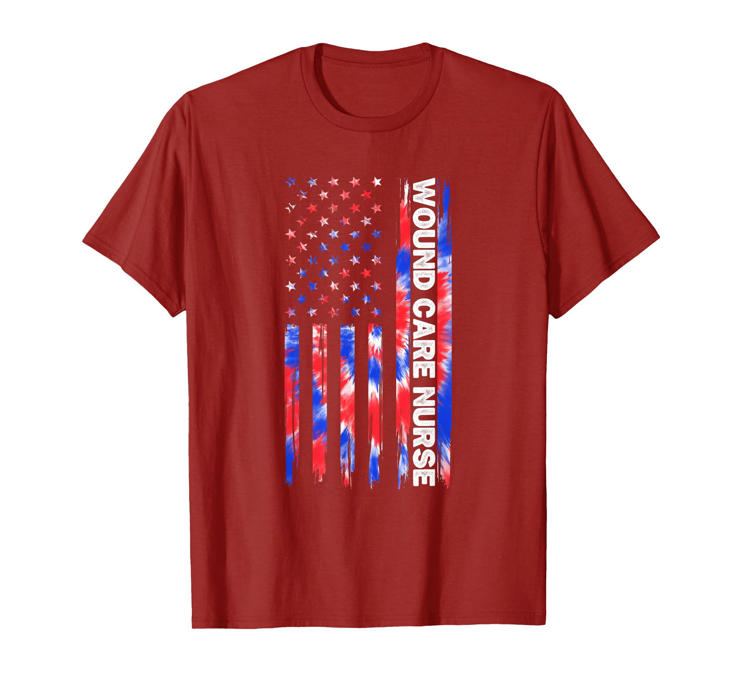 Wound Care Nurse Tie Dye American Flag 4th Of July Ostomy Women Men T-Shirt