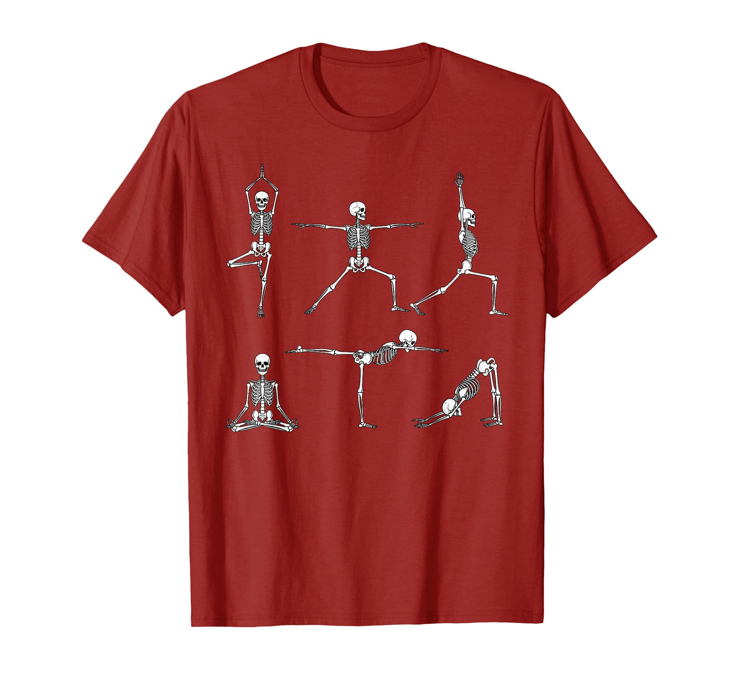 Yoga Poses with Funny Skeletons Halloween Spooky Season T-Shirt