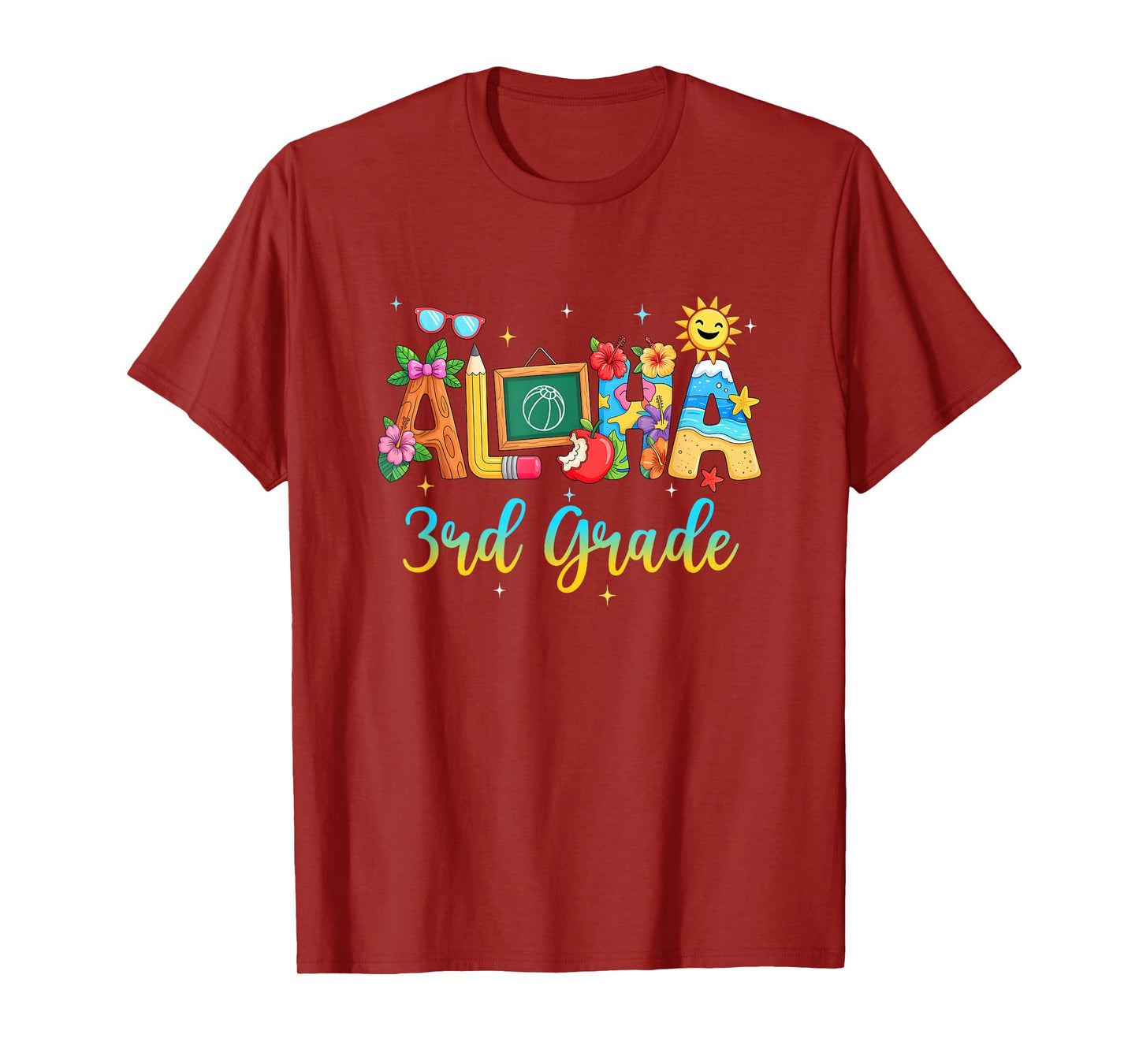 Aloha 3Rd Grade Teacher Life Summer Vacation School Beach T-Shirt