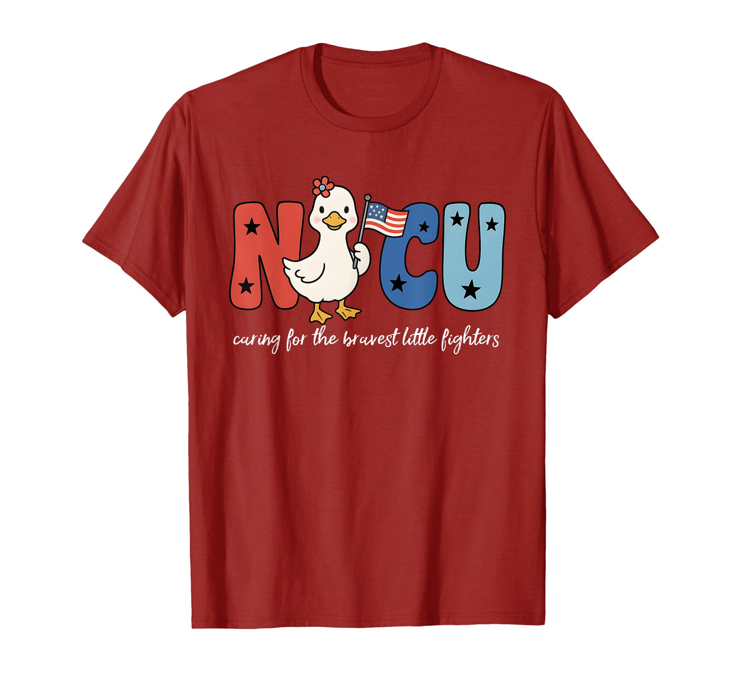 4th of July NICU Nurse Goose, NICU Nurse American Flag Tees T-Shirt