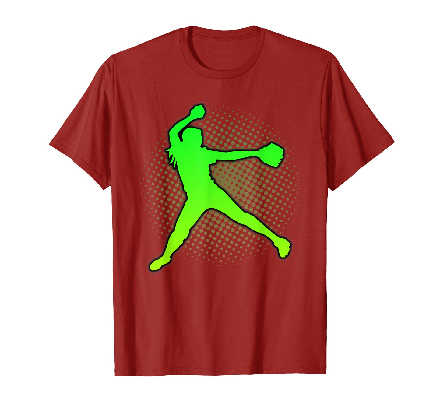 Softball Girls & Women's Gift Green Yellow Fast Pitch Teen T-Shirt