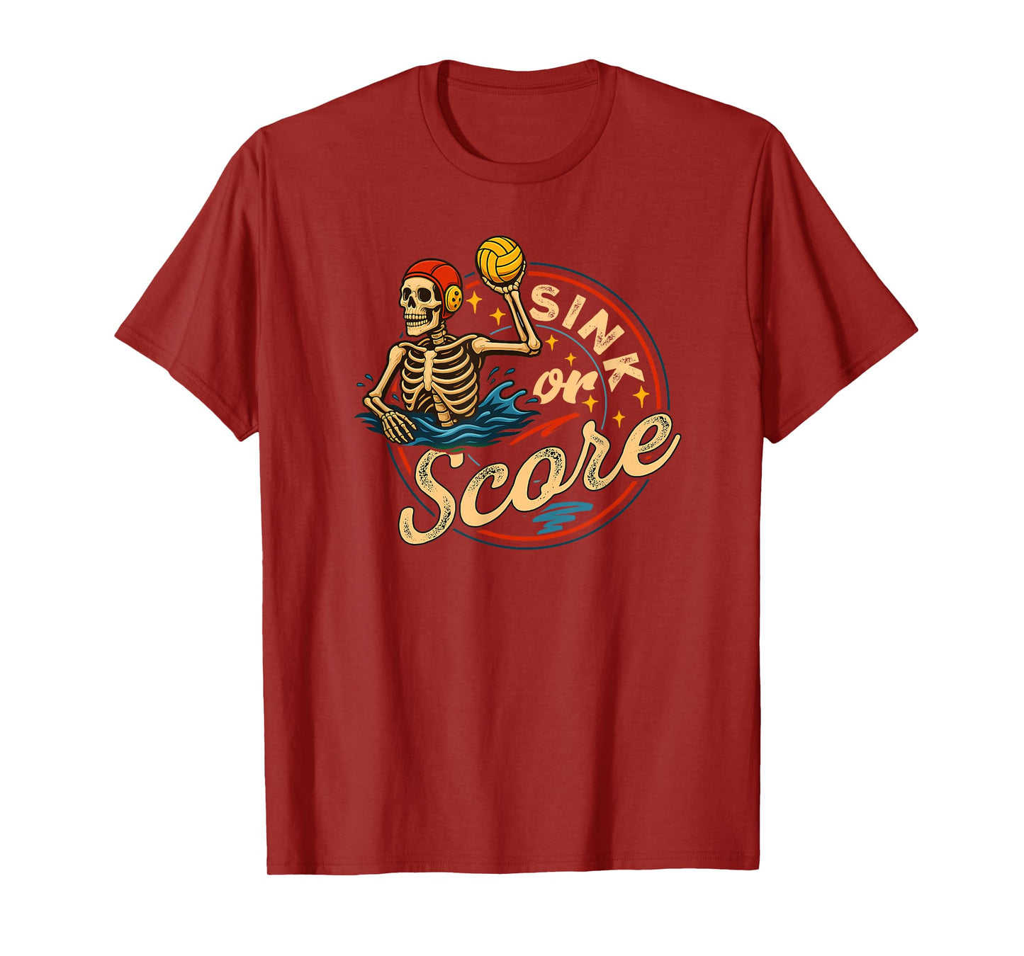Water Polo Teen Player Funny Aggressive Quote Sink or Score T-Shirt
