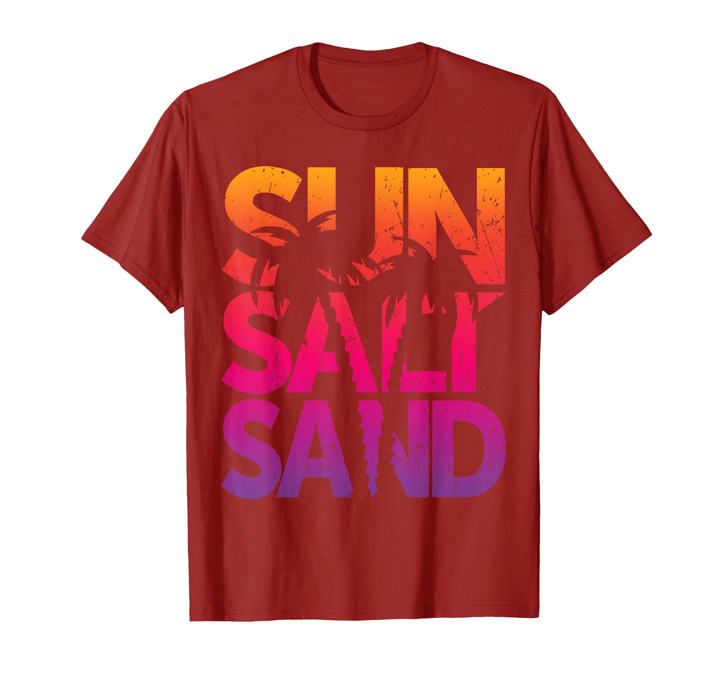 Sun Salt Sand Summer Beach Vibes Vacation Palm Tree Retro T-Shirt