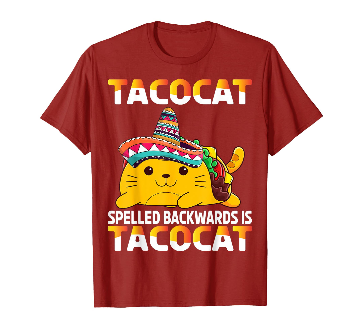 Tacocat Spelled Backward Is Tacocat Taco Cat T-Shirt for Men Women Girls Kids