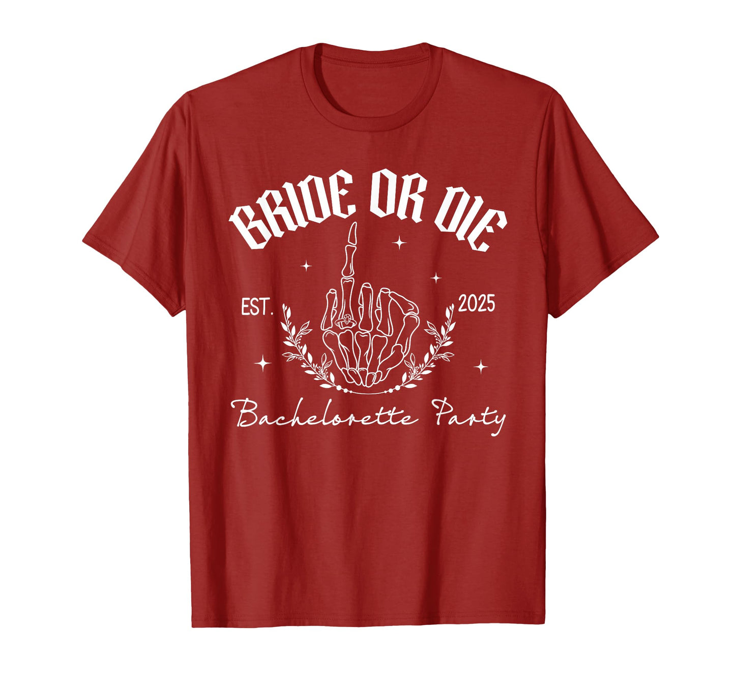 Bride Or Die 2025 Skeleton Gothic Bach Crew T-Shirt