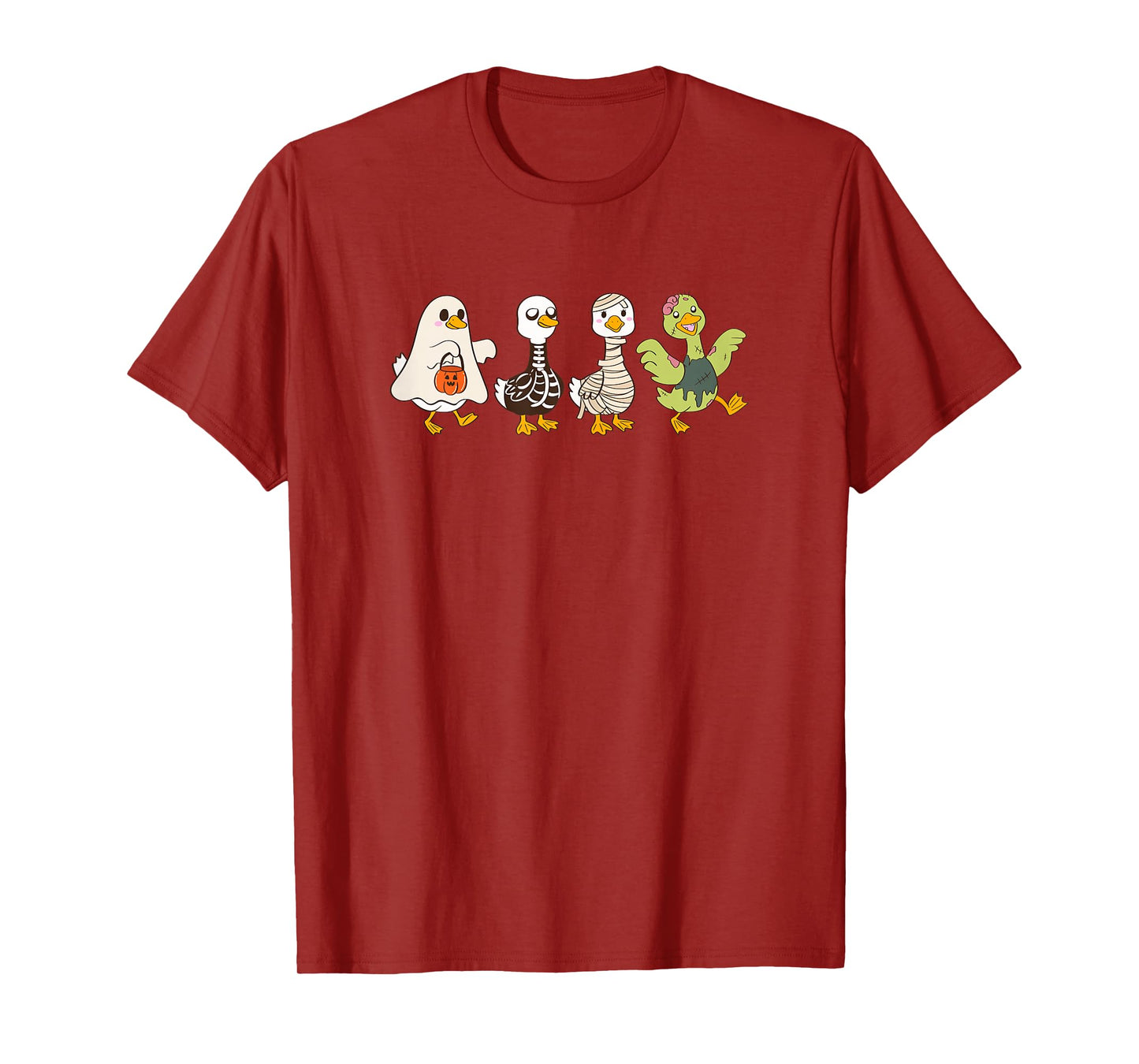 Halloween Funny Goose Spooky Skeleton Boo Monster Season T-Shirt