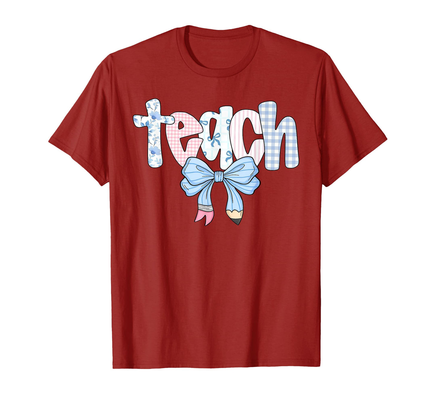 Teach Teacher Coquette Bow Pencil Back To School First Day T-Shirt