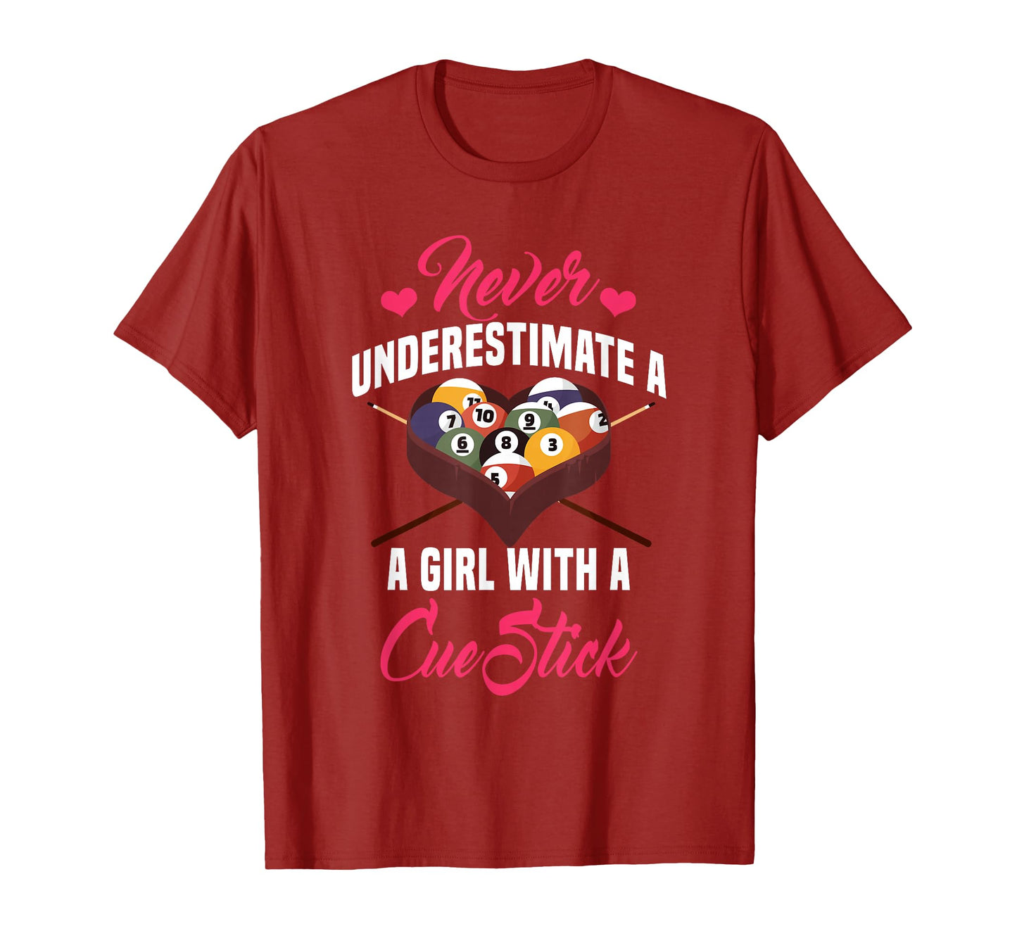 Billiards Girl Player Table Snooker Pyramid Billiard Stick T-Shirt