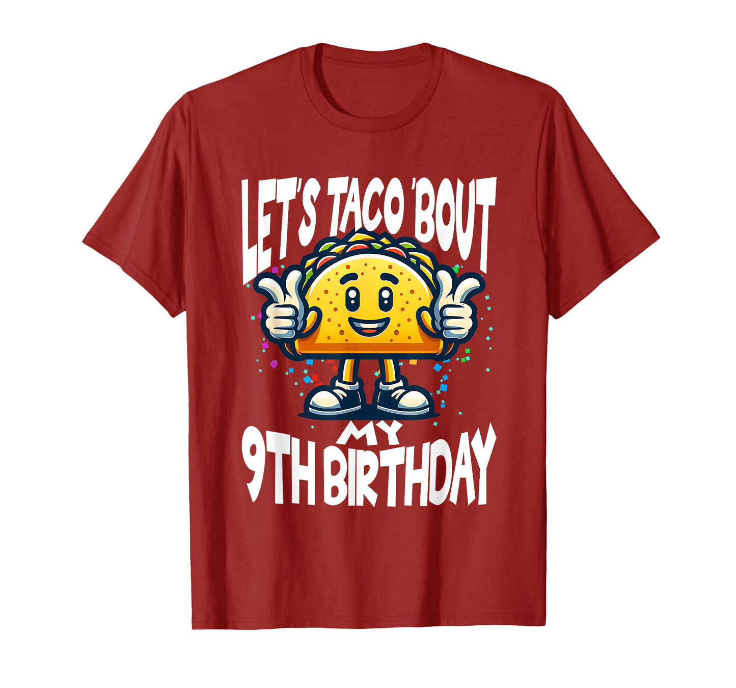 Funny Cinco De Mayo Mexican Let's Taco Bout My 9th Birthday T-Shirt