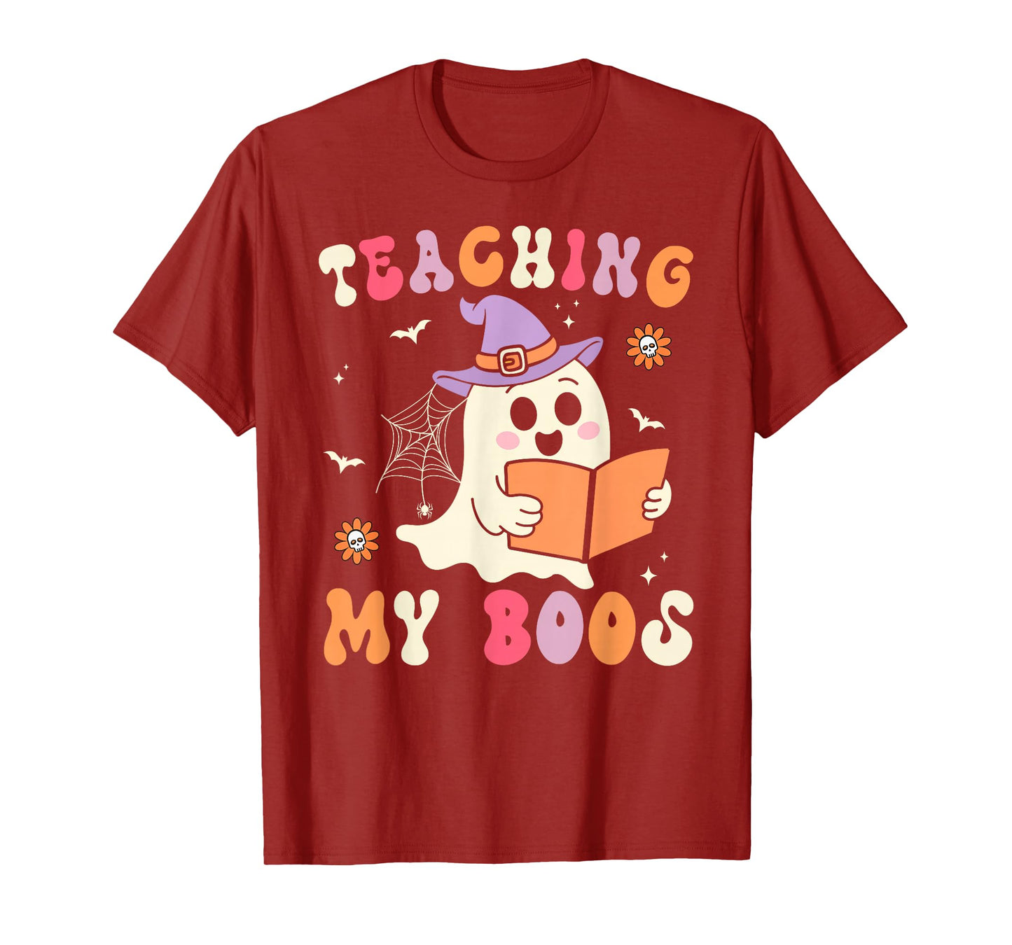 Teaching My Boos Teacher Ghost Halloween Groovy Teacher T-Shirt
