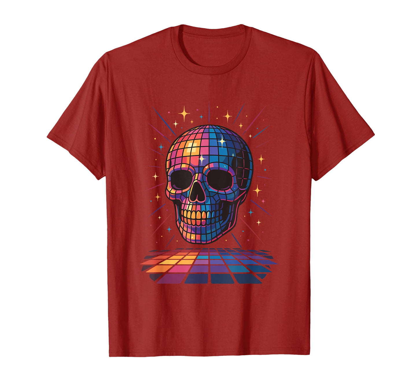 Disco Ball Skull Retro Humor Dance Party Dark Aesthetic T-Shirt