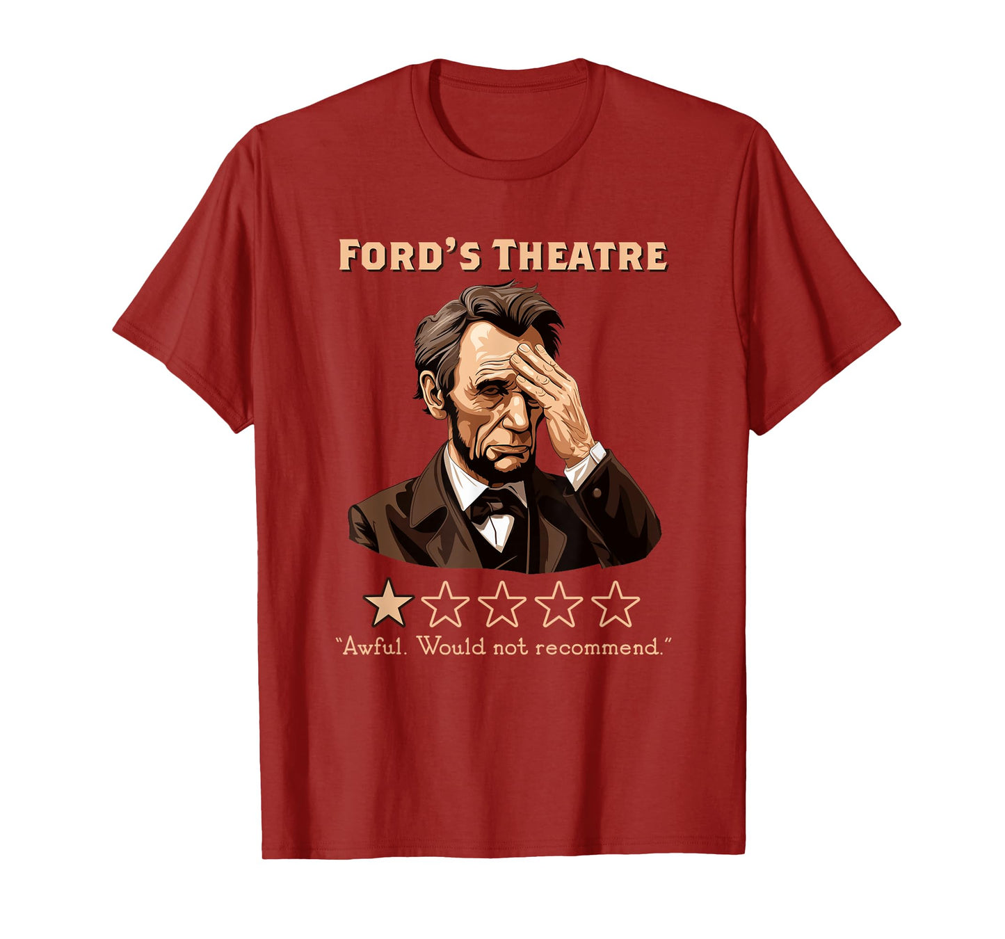 Presto Abraham Lincoln Ford Theater Funny T-Shirt, Men's Grey Classic Fit Short Sleeve Crew Neck T-Shirt, Small