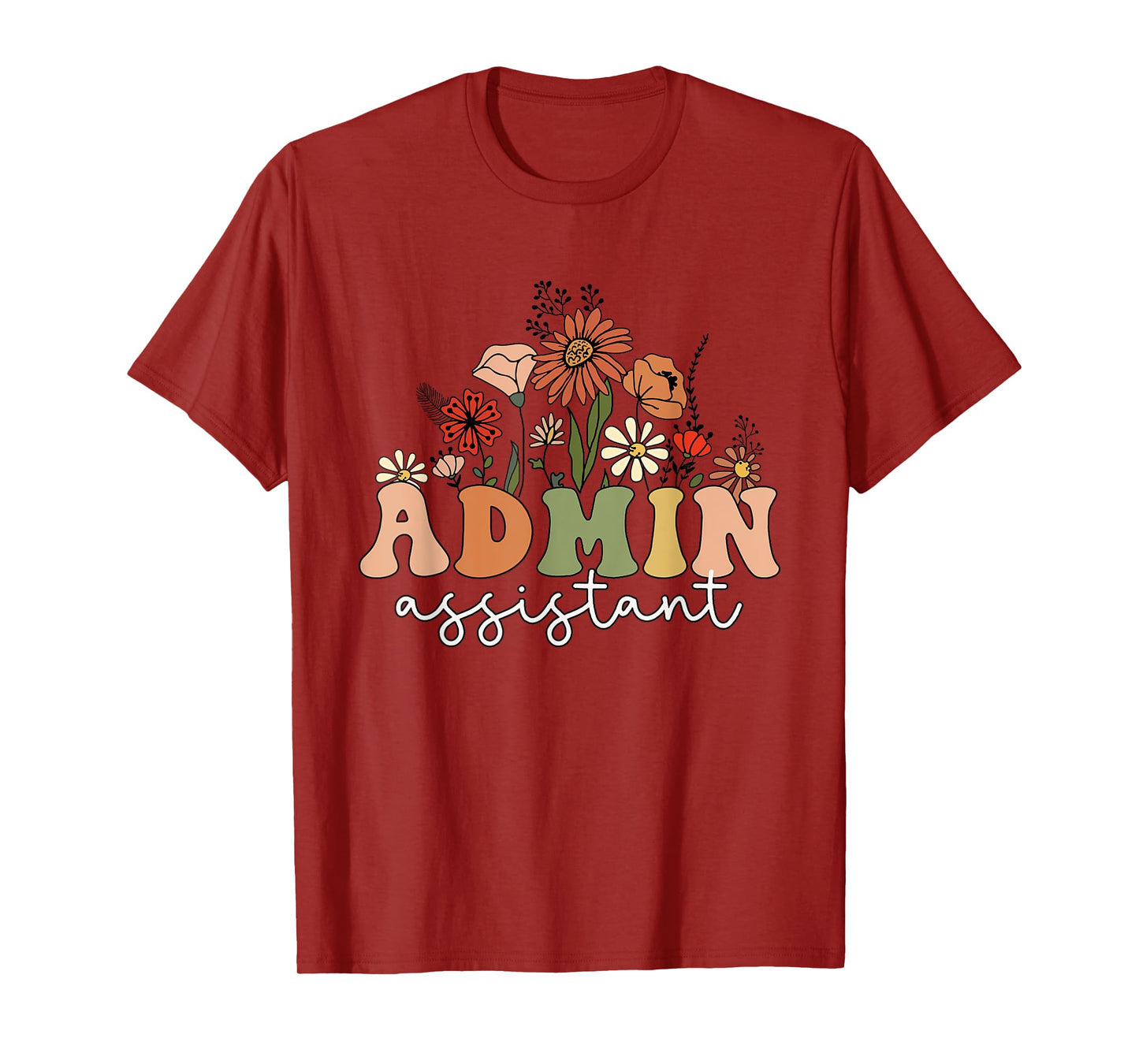 Retro Admin Assistant Wildflowers Administrative Assistant T-Shirt