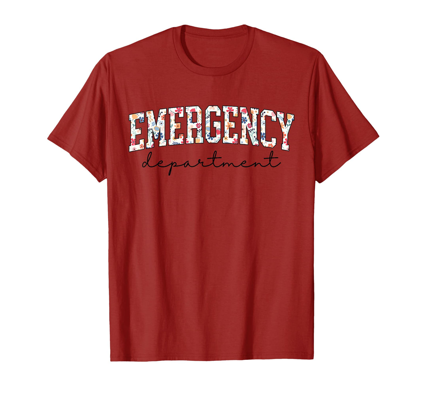 Floral ER Nurse Emergency Department Emergency Room RN T-Shirt