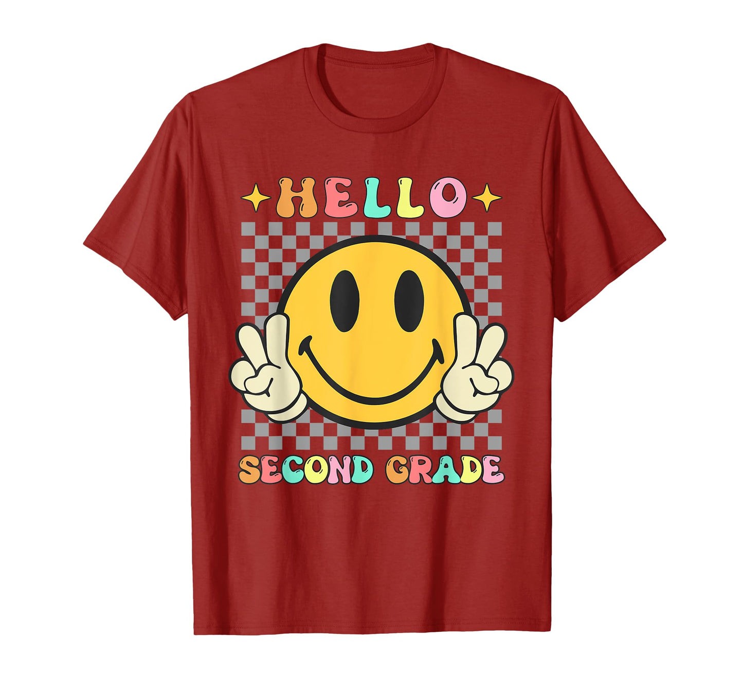 Retro Groovy 2nd Grade Back to School Hello Second Grade T-Shirt