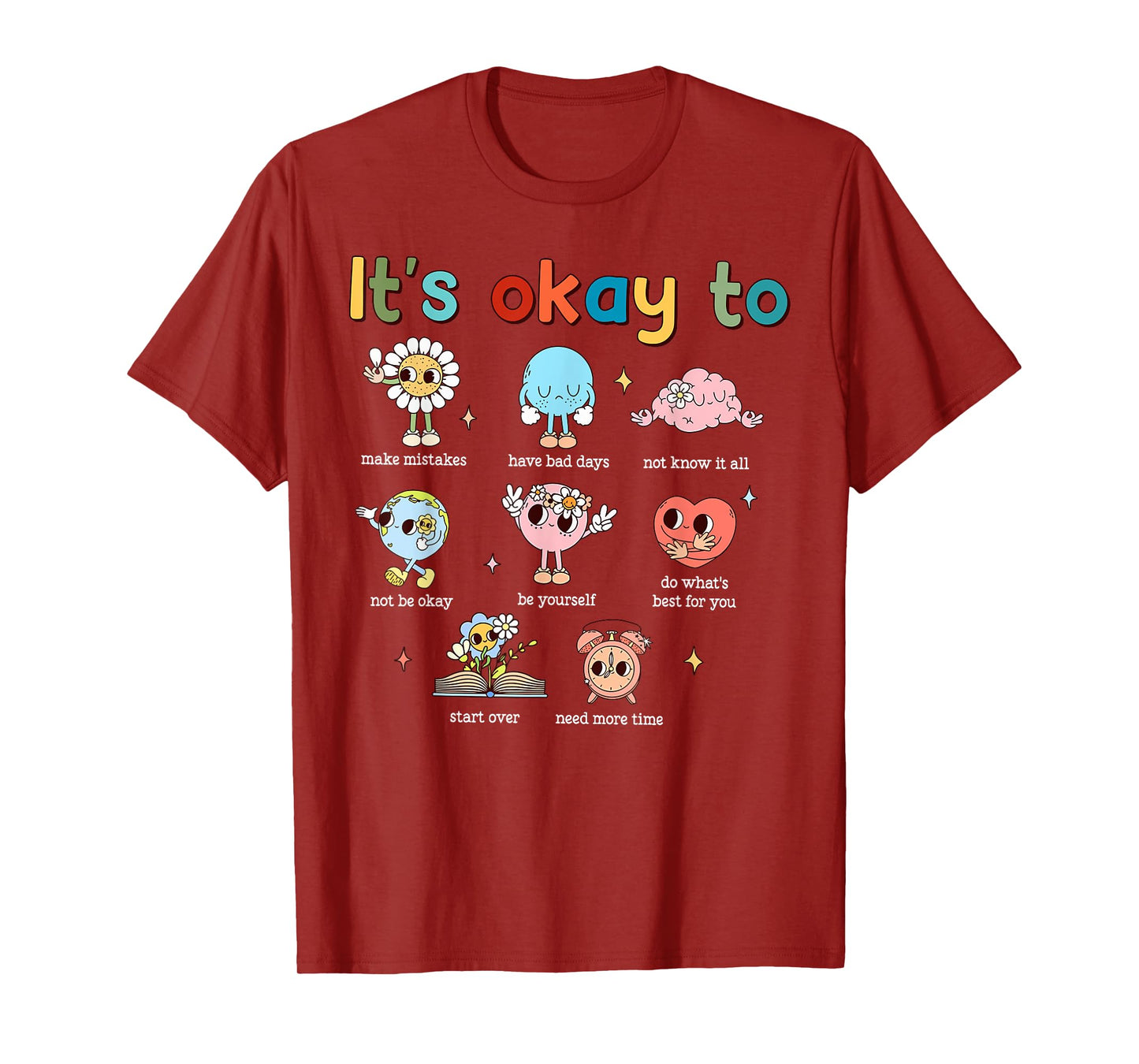 It's Okay To Not Be Ok Mental Health Awareness Brain Illness T-Shirt