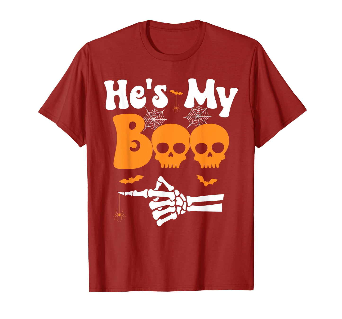 He's My Boo Skeleton Funny Couples Matching Halloween Couple T-Shirt