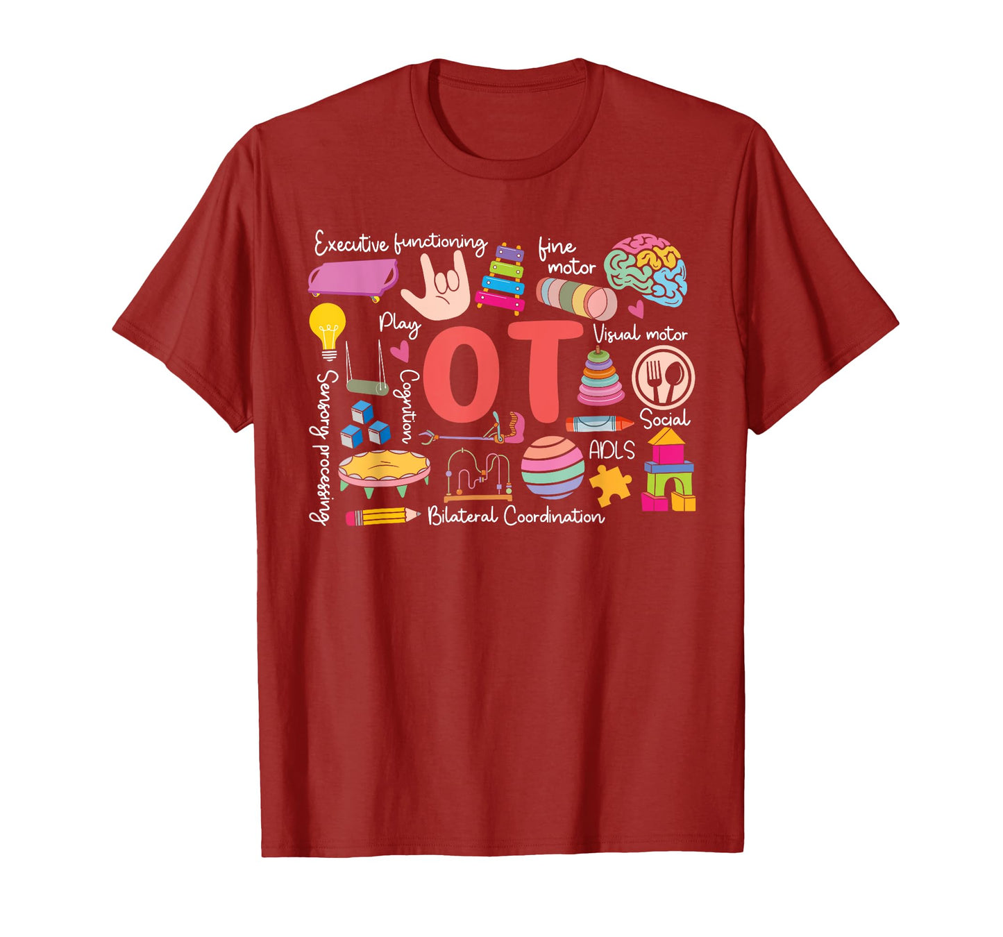Occupational Therapy -OT Therapist OT Month Groovy Retro T-Shirt