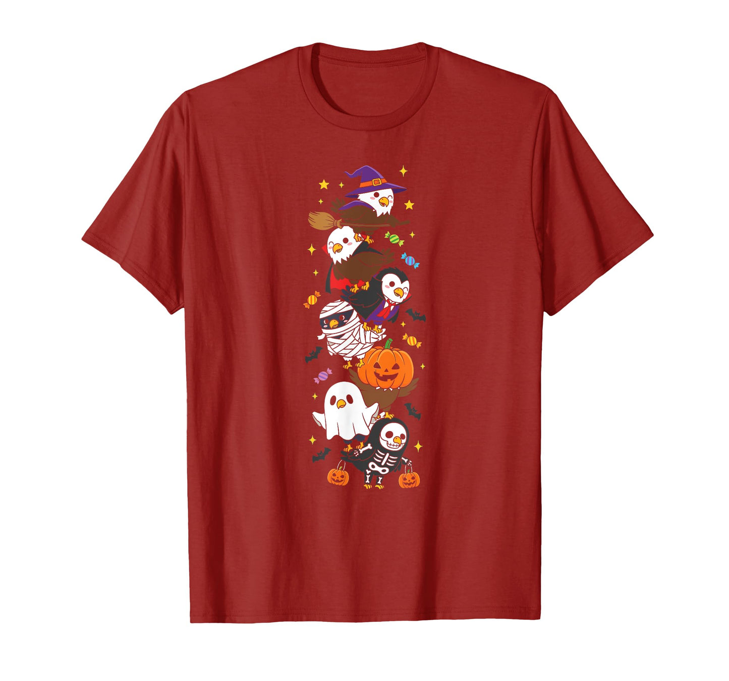 Funny Eagle Witch Vampire Ghost Halloween Kids Mens Womens T-Shirt