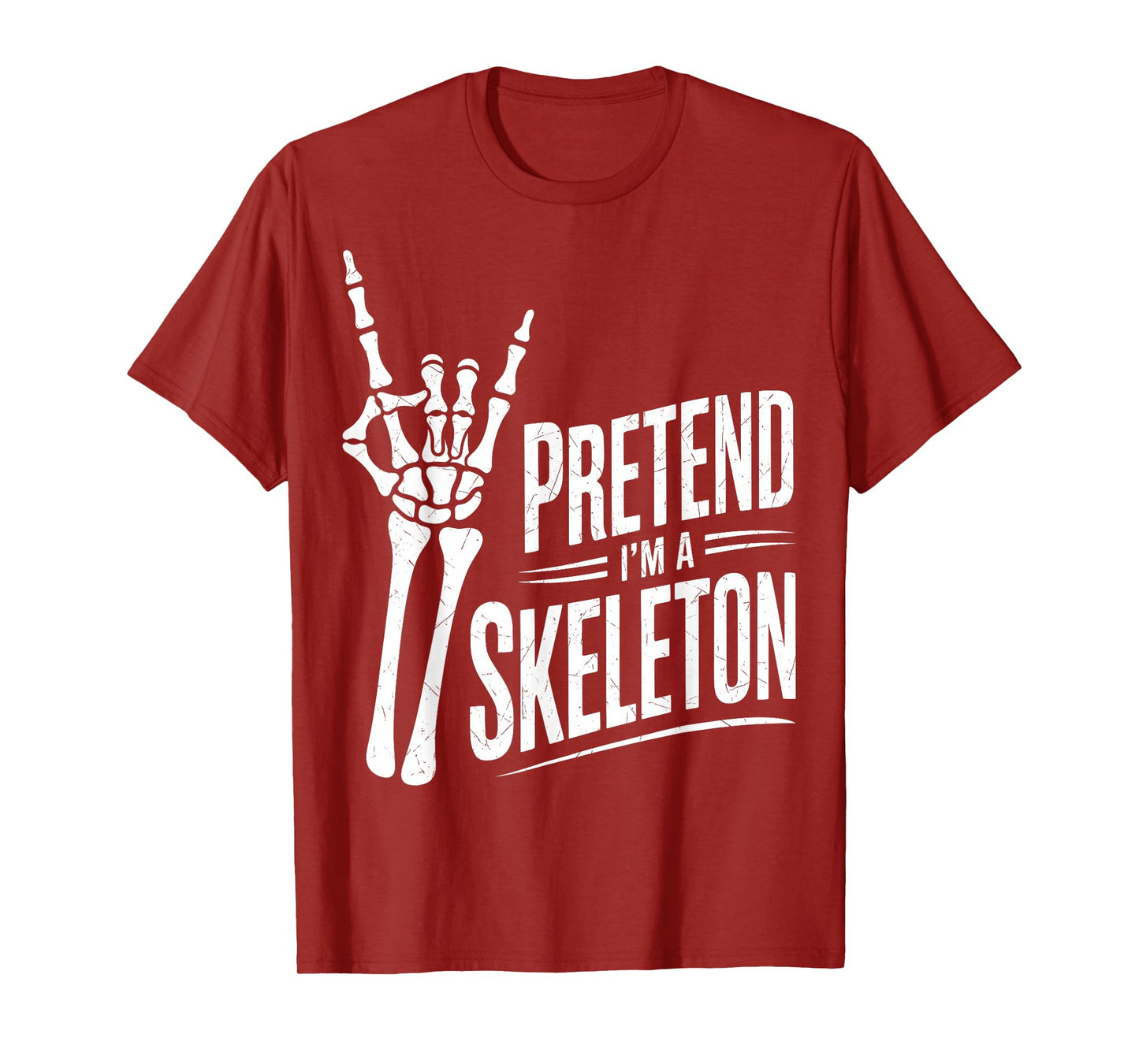 Pretend I'm A Skeleton Lazy Halloween Easy Costume Funny T-Shirt
