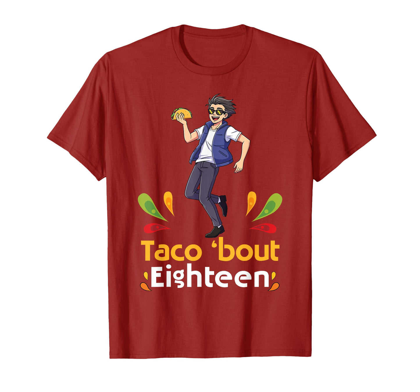 Cute Boy with Tacos Happy Birthday Taco Bout 18 Years Old T-Shirt