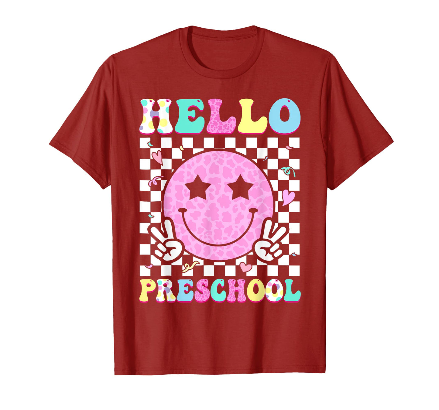 Hello Preschool Groovy Back to School Pre-K Team Girls Kids T-Shirt