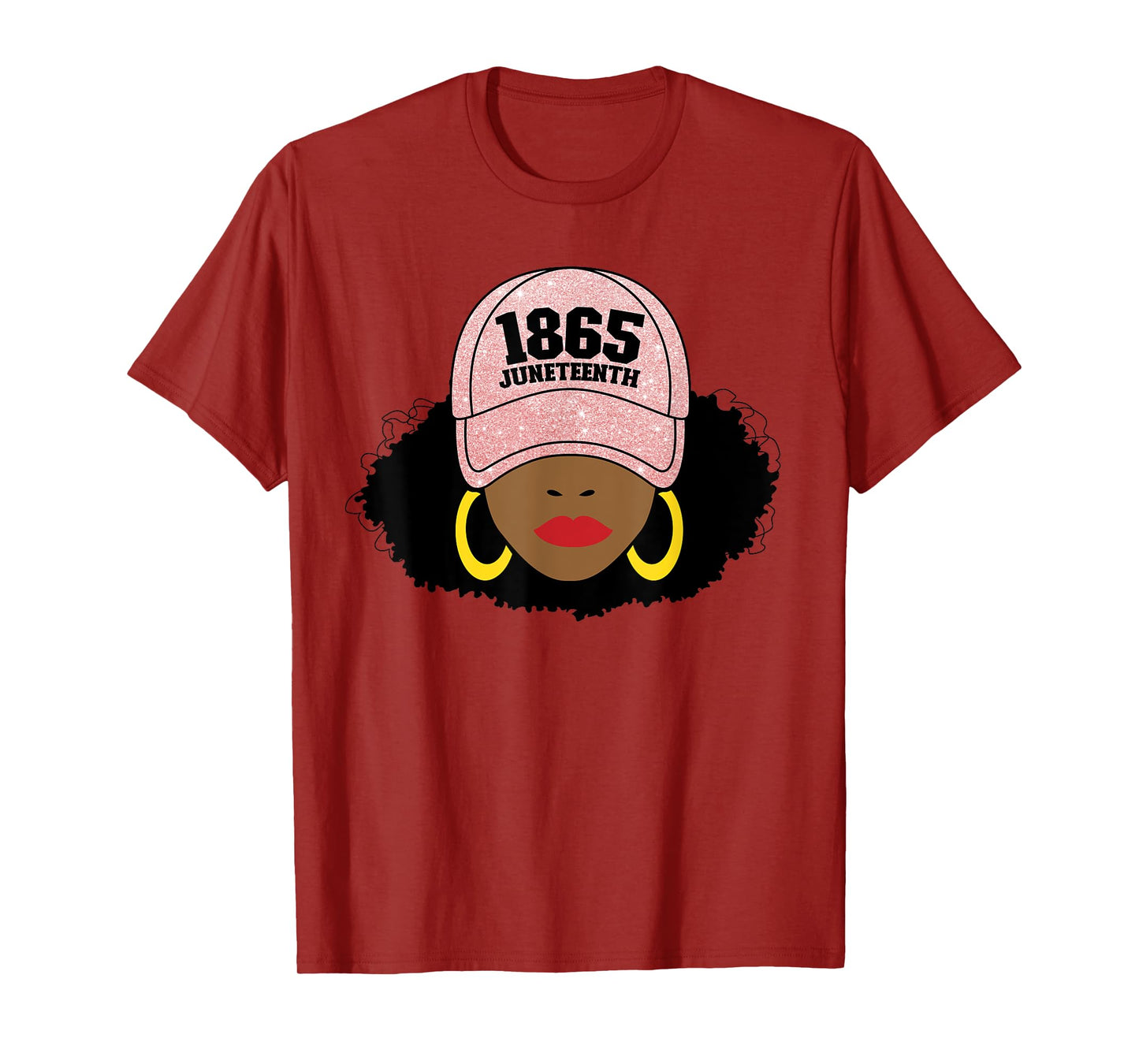 Juneteenth 1865 Black Freedom Afro Pink Women's Juneteenth T-Shirt