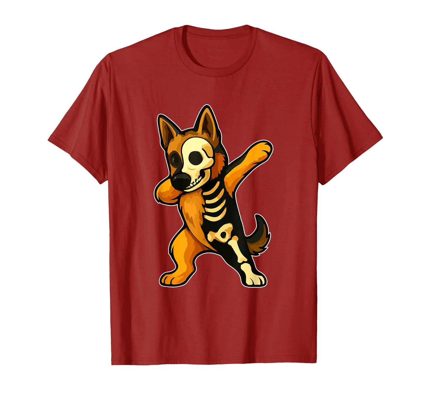 Dabbing German Shepherd Half Skeleton Halloween Owner Lover T-Shirt