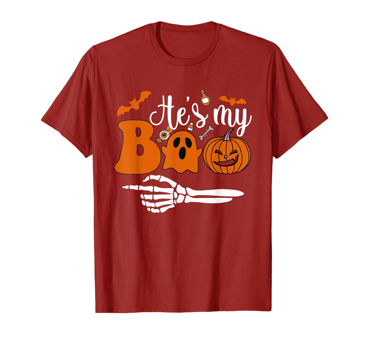 He's My Boo Skeleton Couples Matching Couple Halloween 2025 T-Shirt