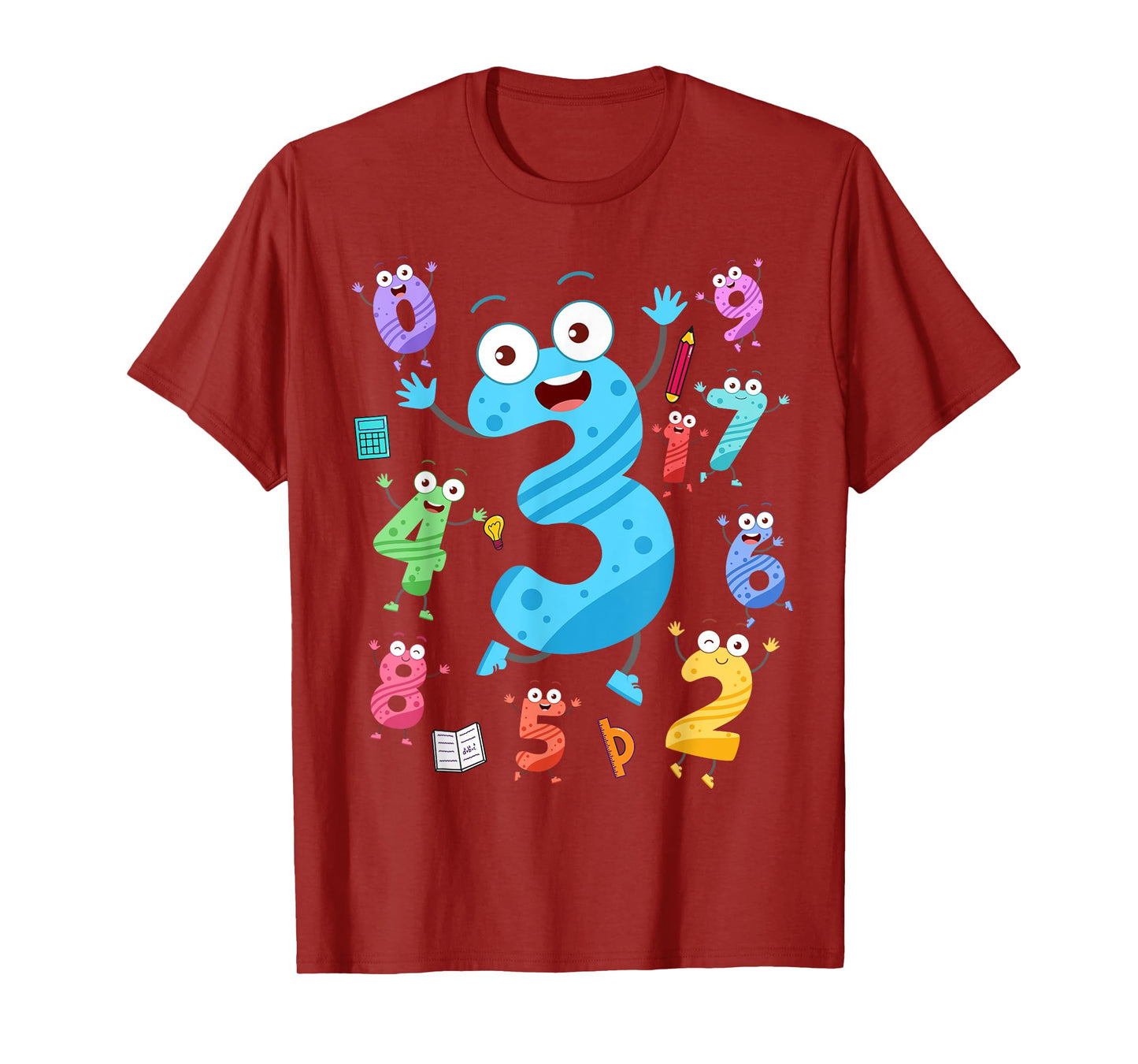 Maths Day Number Costume With Number 3 Idea For Kids Number T-Shirt