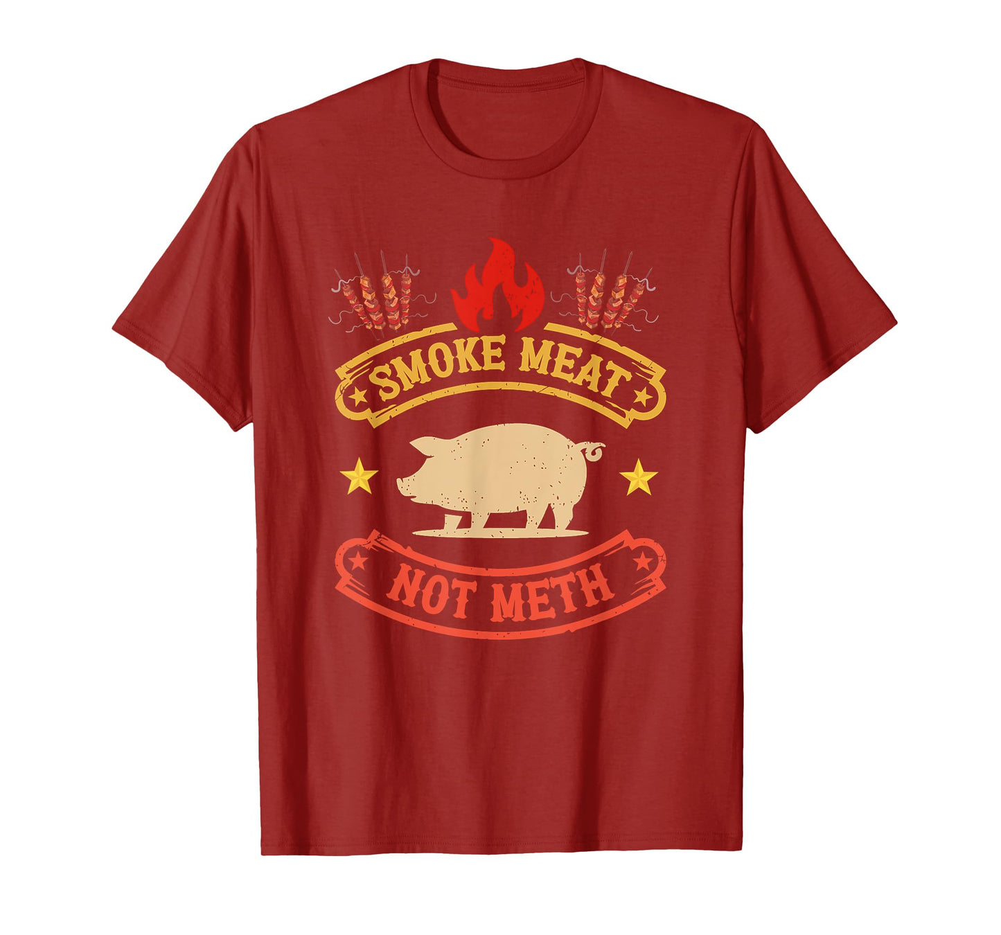 BBQ Grill Smokes Meat Not Meth Anti Drug Barbecue Grilling T-Shirt