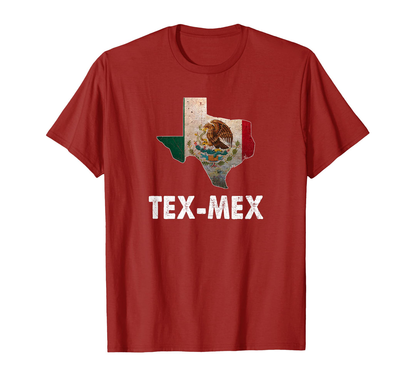 Tex-Mex Texas State with Mexico Flag - Mexican Food Lover T-Shirt