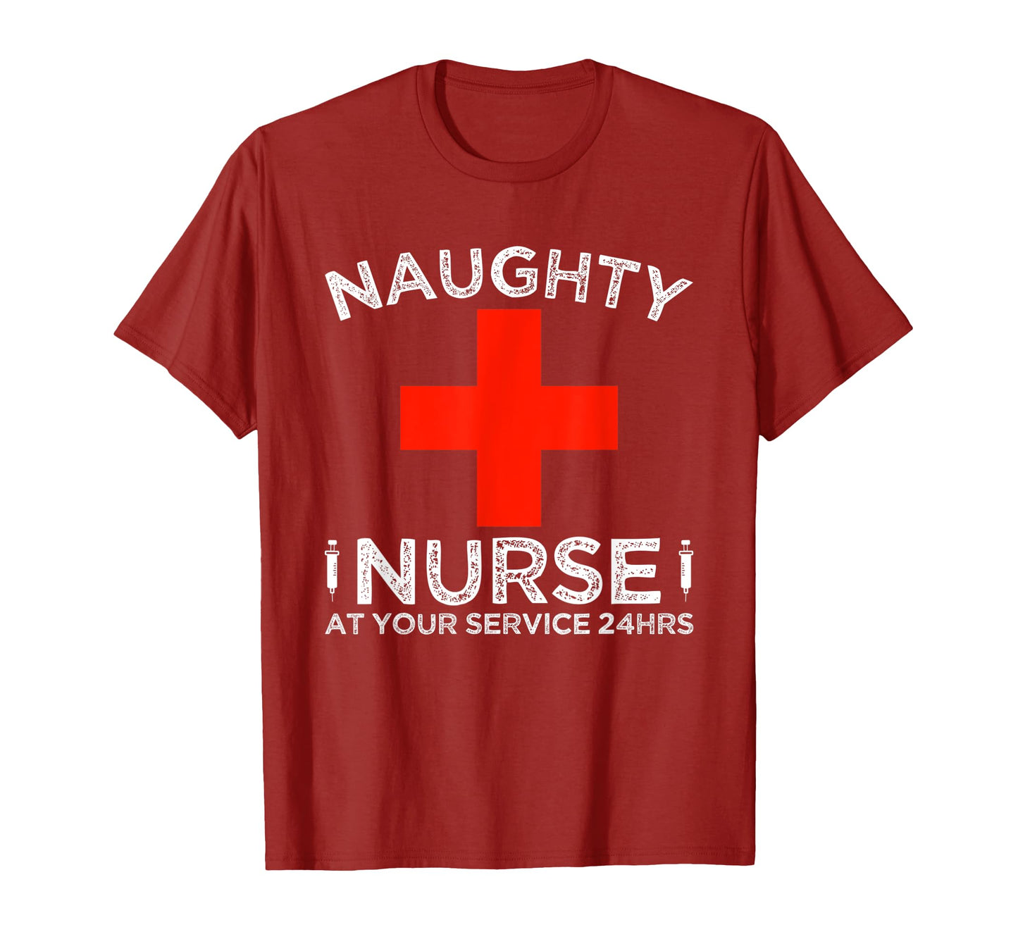 Naughty Nurse At Your Service 24 Hours Halloween Adult Joke T-Shirt
