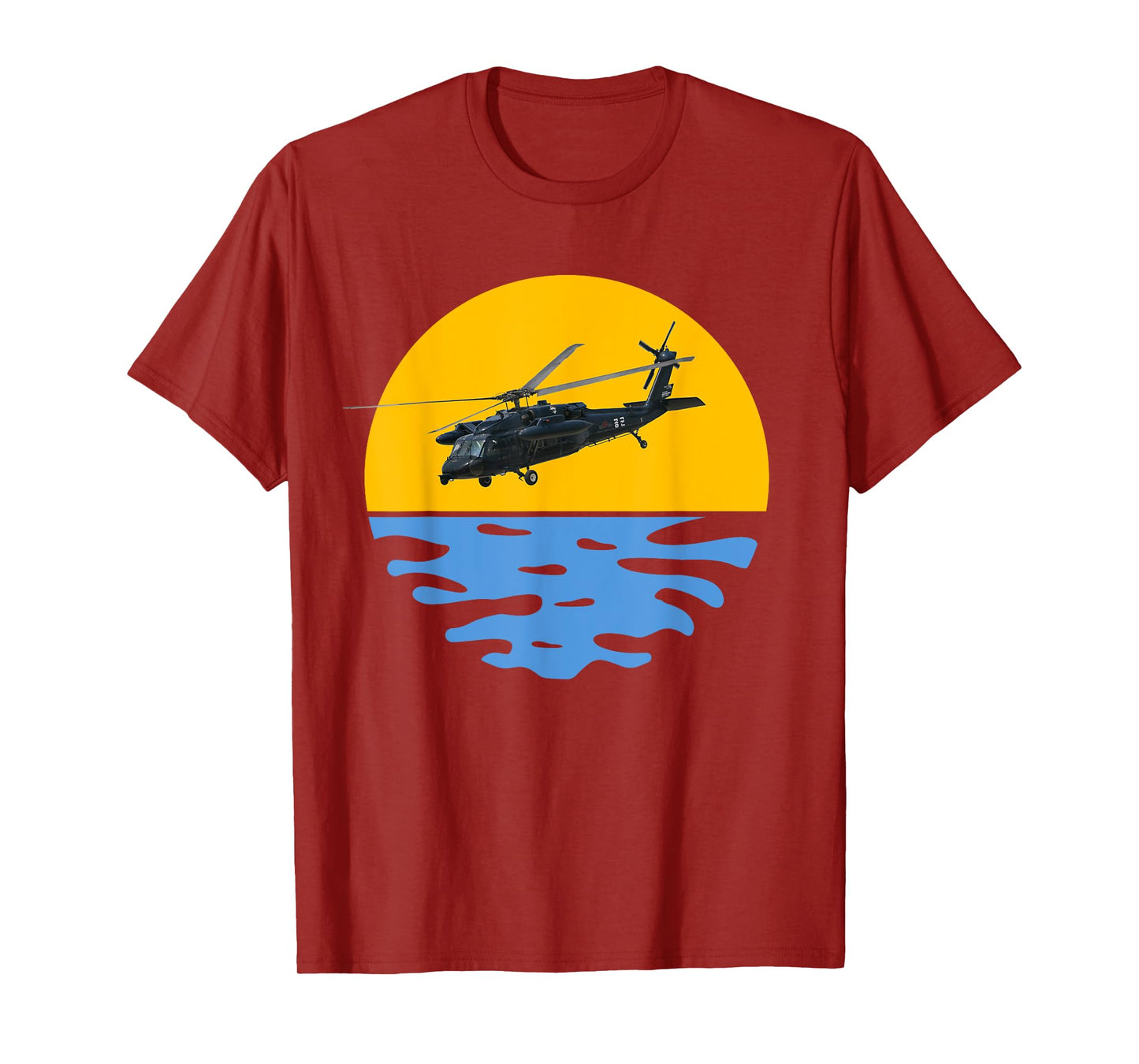 Sunset Army UH-60 Sikorsky Blackhawk Helicopter Pilot Gift T-Shirt