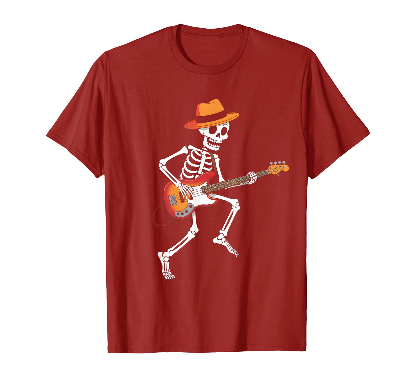 Skeleton Playing Electric Guitar Rock Halloween T-Shirt